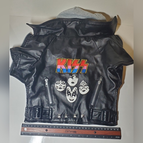 KISS Band Dog Jacket Faux Leather Motorcycle Style | Fab Dog | Rock Costume - Picture 2 of 5